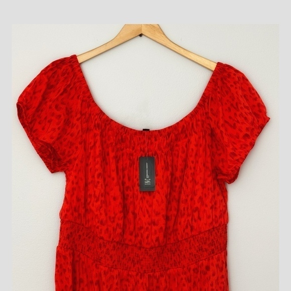 NWT INC International Concepts Dress Paradise Animal Print Red Orange Midi Dress - Picture 4 of 13